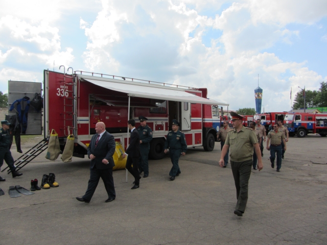 Визит представителей пожарной охраны Бразилии на базу РОСН (Июль, 2014 г.)